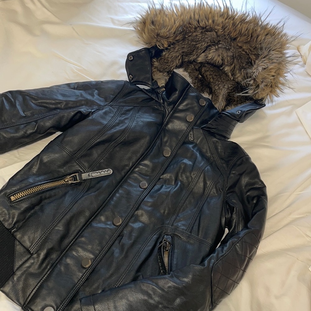 GARAGE Leather Bomber Jacket